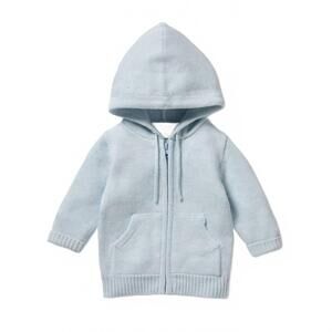 NEW WILSON + FRENCHY boy's knitted zipped sweater in bluebell
